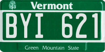 VT license plate BYI621