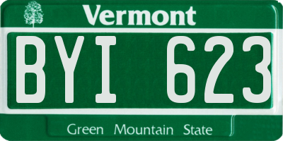 VT license plate BYI623