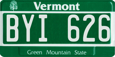 VT license plate BYI626