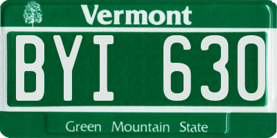 VT license plate BYI630