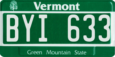 VT license plate BYI633