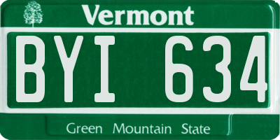 VT license plate BYI634