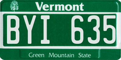 VT license plate BYI635