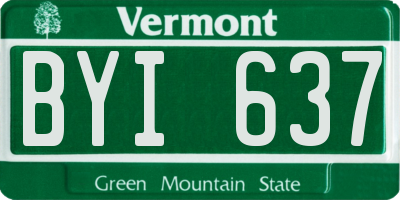 VT license plate BYI637