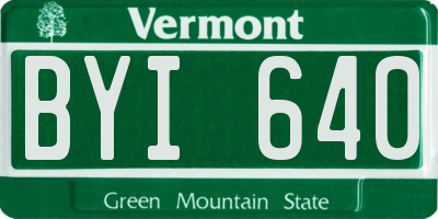 VT license plate BYI640
