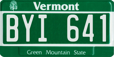 VT license plate BYI641