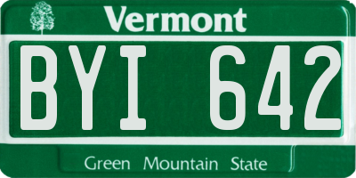 VT license plate BYI642