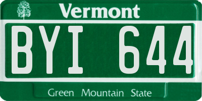 VT license plate BYI644