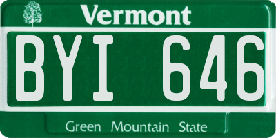 VT license plate BYI646