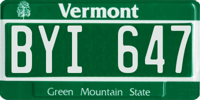 VT license plate BYI647