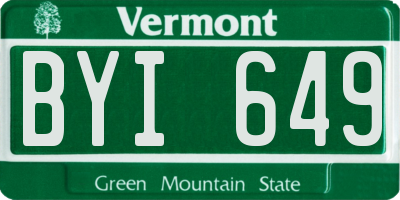 VT license plate BYI649