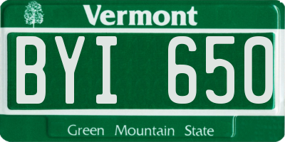 VT license plate BYI650