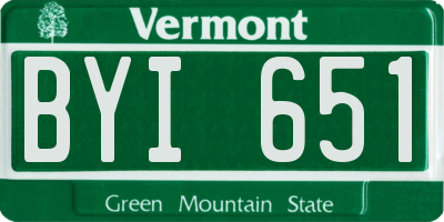 VT license plate BYI651