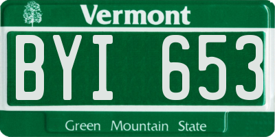 VT license plate BYI653