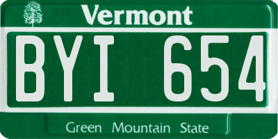 VT license plate BYI654