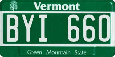VT license plate BYI660