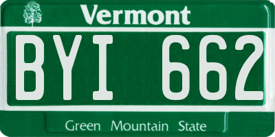 VT license plate BYI662