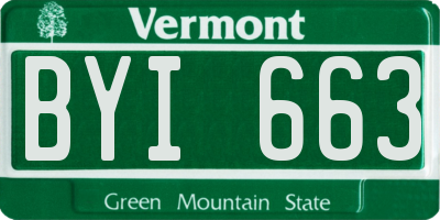 VT license plate BYI663