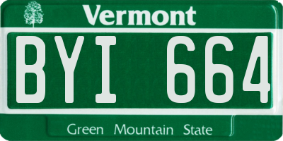VT license plate BYI664