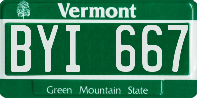 VT license plate BYI667