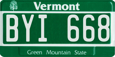 VT license plate BYI668