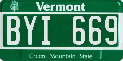 VT license plate BYI669