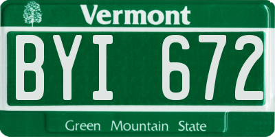 VT license plate BYI672