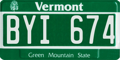 VT license plate BYI674