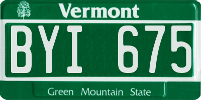 VT license plate BYI675