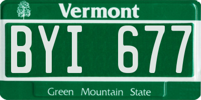VT license plate BYI677