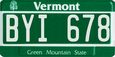 VT license plate BYI678