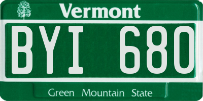 VT license plate BYI680