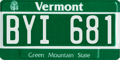 VT license plate BYI681