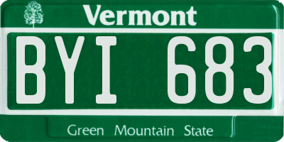 VT license plate BYI683