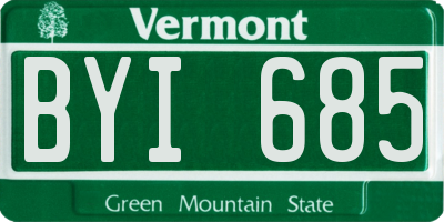 VT license plate BYI685