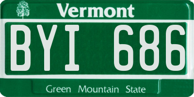 VT license plate BYI686