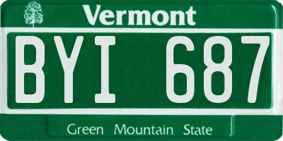 VT license plate BYI687