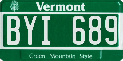 VT license plate BYI689