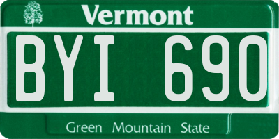 VT license plate BYI690