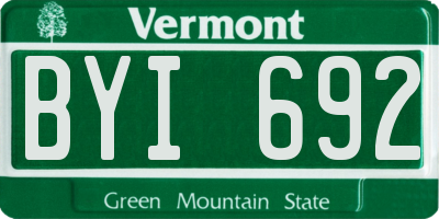 VT license plate BYI692