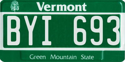 VT license plate BYI693