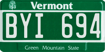 VT license plate BYI694