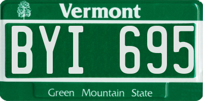 VT license plate BYI695