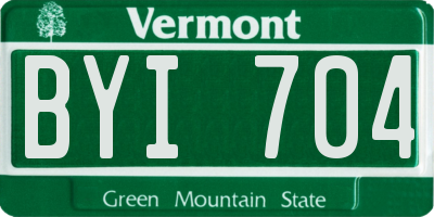 VT license plate BYI704