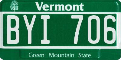VT license plate BYI706