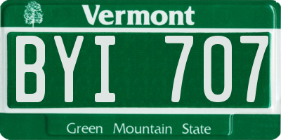 VT license plate BYI707