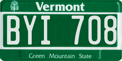VT license plate BYI708