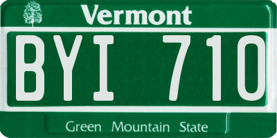 VT license plate BYI710