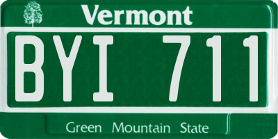 VT license plate BYI711