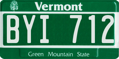 VT license plate BYI712